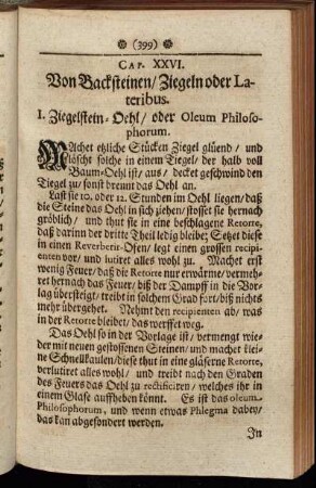 Cap. XXVI. Von Backsteinen/ Ziegeln oder Lateribus.