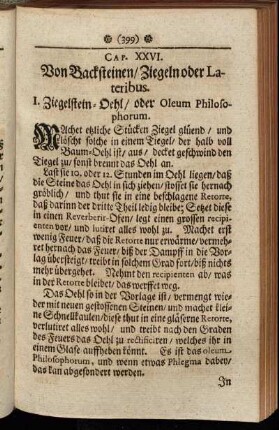 Cap. XXVI. Von Backsteinen/ Ziegeln oder Lateribus.