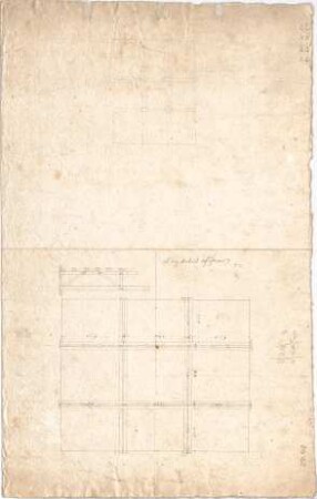Klenze, Leo von; München; Alte Pinakothek - Deckenkonstruktion (Grundriss, Schnitt)
