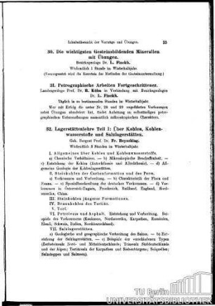 31. Petrographische Arbeiten Fortgeschrittener