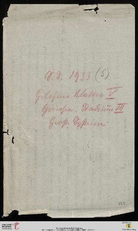 S.S. 1933 Gelesene Blätter V. Griechen. Stadium III. Große Systeme
