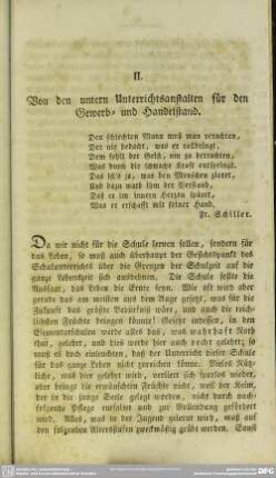 II. Von den untern Unterrichtsanstalten für den Gewerb- und Handelstand