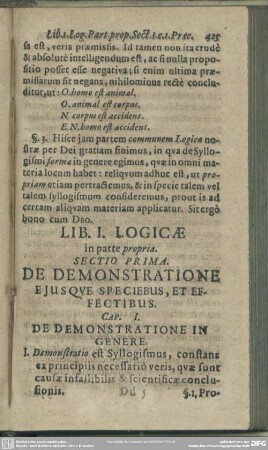 Lib. I. Logicae in parte propria