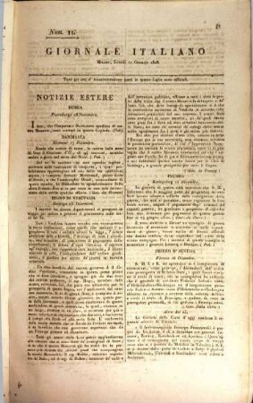Giornale italiano : tutti gli atti d'amministrazione posti in questo foglio sono ufficiali. 1808