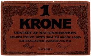 Geldschein, 1 Krone, 1914