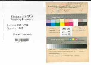 Entnazifizierung Johann Koehler , geb. 02.10.1909 (Bergmann)