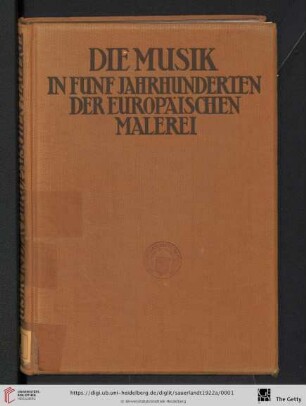 Die Musik in fünf Jahrhunderten der europäischen Malerei : etwa 1450 bis etwa 1850