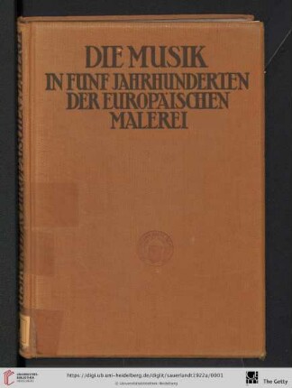 Die Musik in fünf Jahrhunderten der europäischen Malerei : etwa 1450 bis etwa 1850