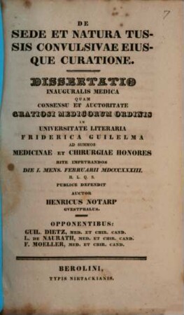 De sede et natura tussis convulsivae eiusque curatione : diss. inaug. med.