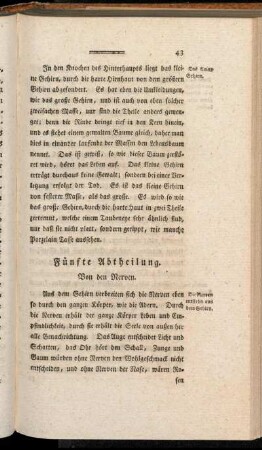 Fünfte Abtheilung. Von den Nerven.
