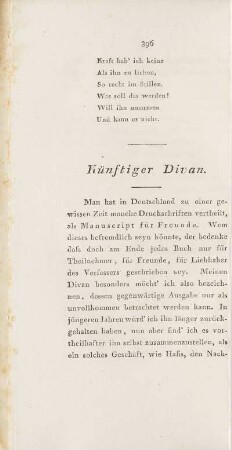 Künftiger Divan