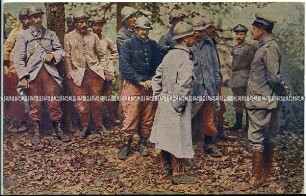 Französische Kriegsgefangene mit deutschen Bewachern