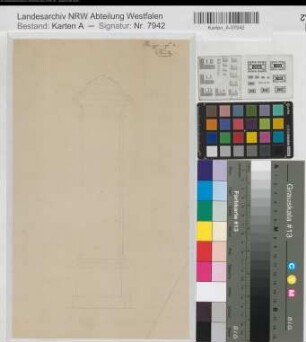 Crassenstein (Wadersloh) Torsäule (Entwurf) 1.H. 19.Jh. 6 Fuß = 15,6 cm 35 x 21 Bleistiftzeichnung Wendt-Crassenstein K Nr. 41 Bd II