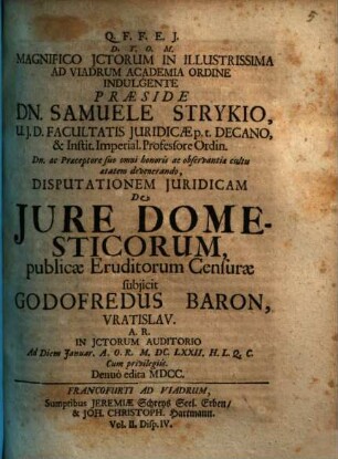 Disp. iur. de iure domesticorum