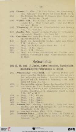 Holzschnitte (Nr. 2395-2538)