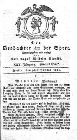 2. Stueck, 9. Januar 1826