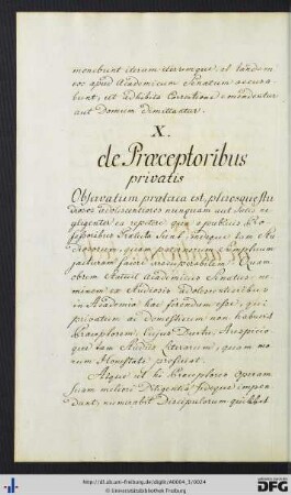 [fol. 11] De praeceptoribus privatis