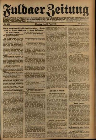 Ausgabe vom Dienstag, den 15. Juni 1915.