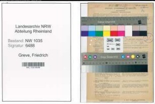 Entnazifizierung Friedrich Greve , geb. 03.12.1906 (Chemotechniker)