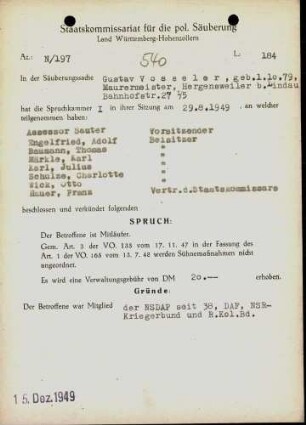 Vosseler, Gustav
