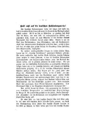 Habt acht auf die deutschen Kohlenbergwerke!