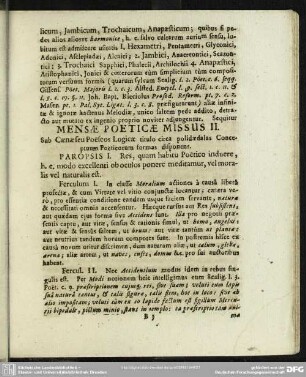 Mensae Poeticae Missus II