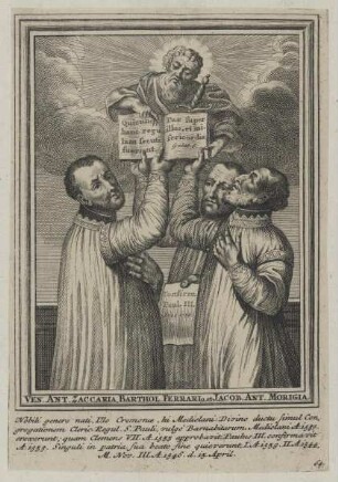 Gruppenbildnis des Ven. Ant. Zaccaria, Barthol. Ferrarius und Jacob. Ant. Morigia