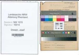 Entnazifizierung Josef Dresen , geb. 12.05.1896 (Optiker)