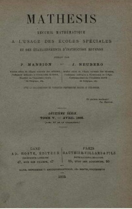 TOME V. - AVRIL 1895.