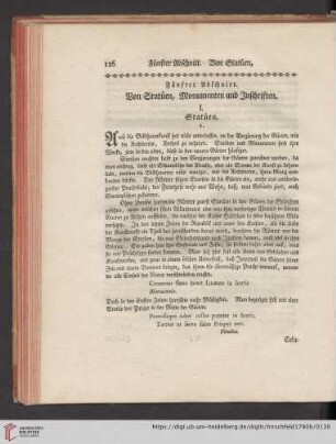 Fünfter Abschnitt: Von Statuen, Monumenten und Inschriften