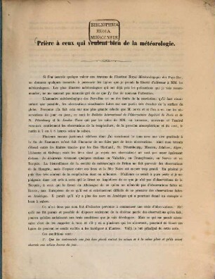 Prière à ceux qui veulent bien de la météorologie