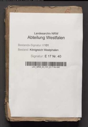 Spezialdomänenetat und Prästationsregister der Rentei Delbrück 1807/08