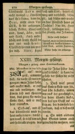 XXIII. Morgen-gesänge