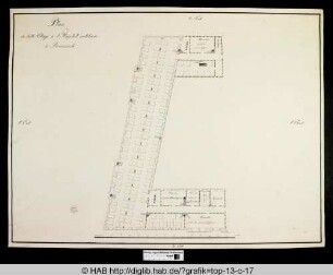 Plan du belle Etage de l'Hopital militaire à Brunsvick.