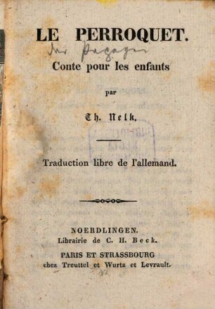 Le perroquet : onte pour les enfants