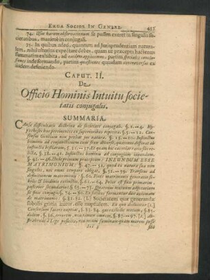 Caput II. De Officio Hominis intuitu societatis coniugalis.