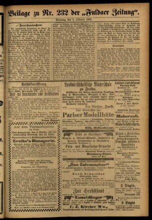 Zweite Ausgabe vom Sonntag, den 09. Oktober 1892.