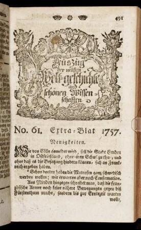No. 61. Extra-Blat 1757.
