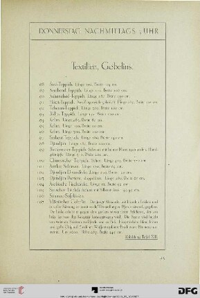 Textilien, Gobelins (Nr. 88-108)