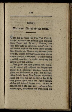 XXXVI. Marcus Licinius Crassus. - XLII. Marcus Antonius.