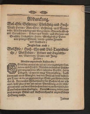 Abdanckung.