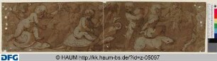 Putti, die auf Tieren reiten