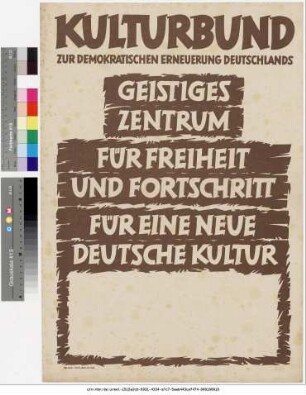 Originaltitel: Kulturbund zur demokratischen Erneuerung Deutschlands