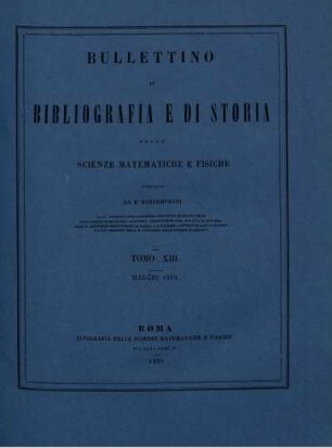 Tomo XIII. Maggio 1880.