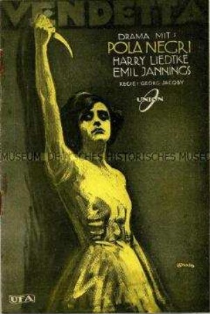 Programmheft zum Ufa-Film "Vendetta!" mit Pola Negri und Emil Jannings