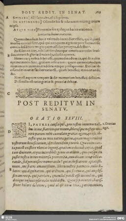 Post Reditum In Senatu. Oratio XXVIII.