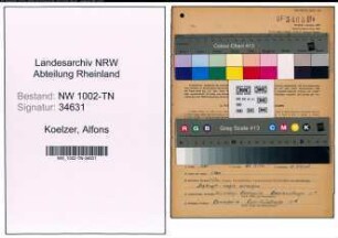 Entnazifizierung Alfons Koelzer , geb. 02.01.1899 (Fahrmeister)