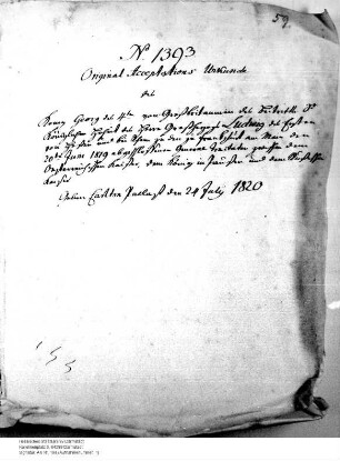 Beitritt Hessens zum Frankfurter Vertrag vom 20. Juli 1819. (Ratifikation Großbritannien)