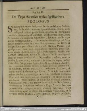 Pars II. De Virgae Aaronicae typica significatione