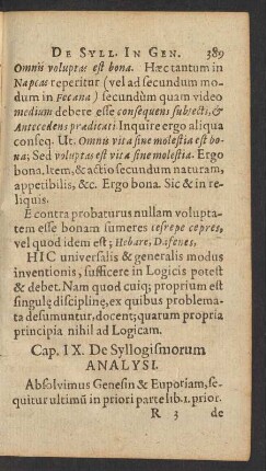 Cap. IX. De Syllogismorum Analysi.